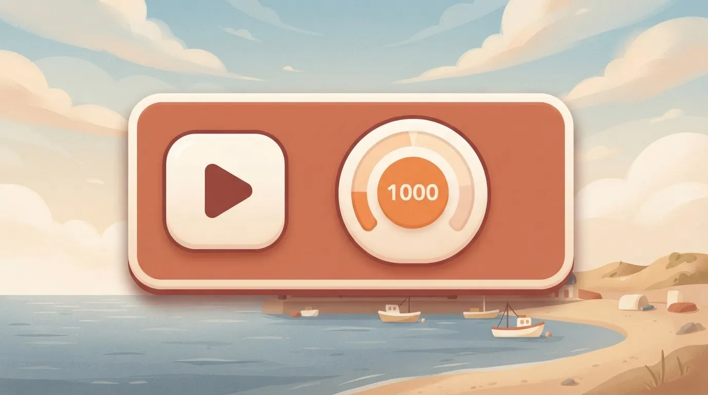 A rectangular interface for a Voice Design tool showing a single preview button and a counter displaying the number 1,000…