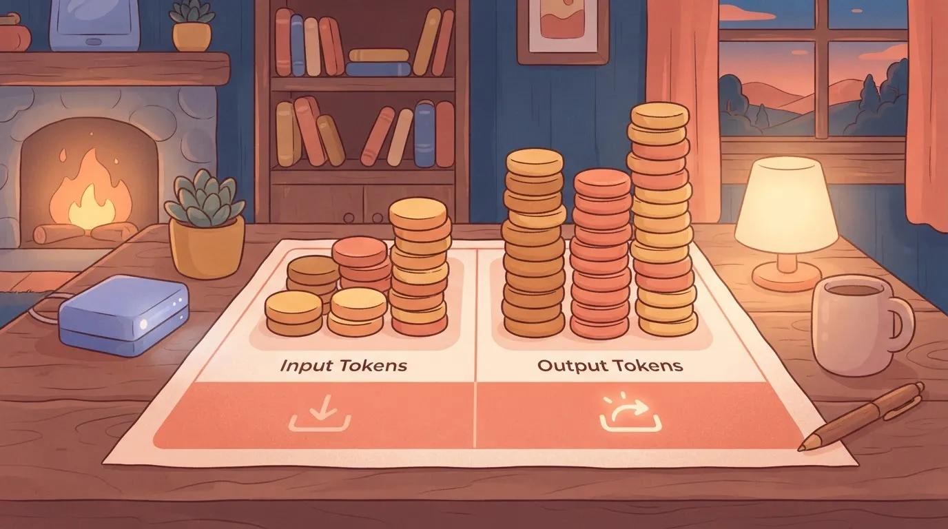 Two coin stacks, output taller than input