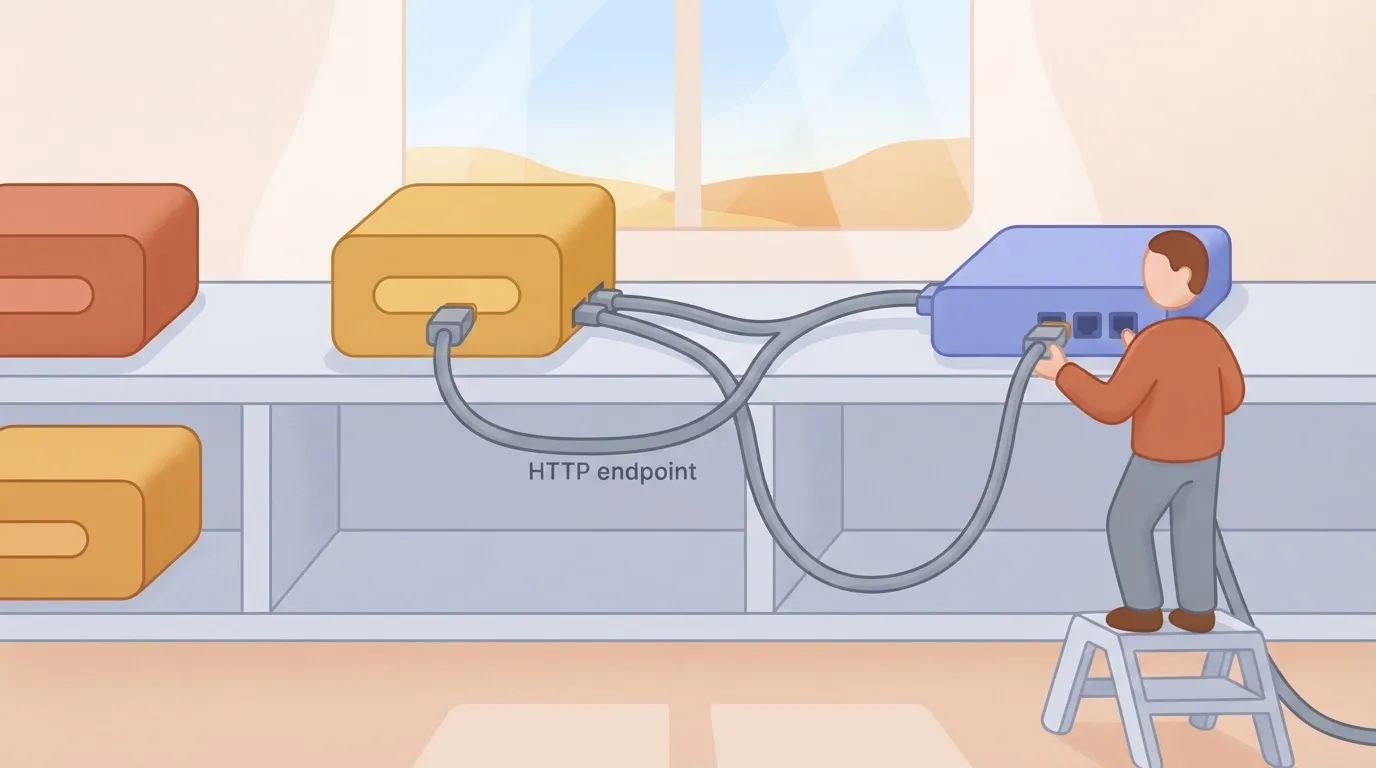 Server with three workflows cabled to one endpoint