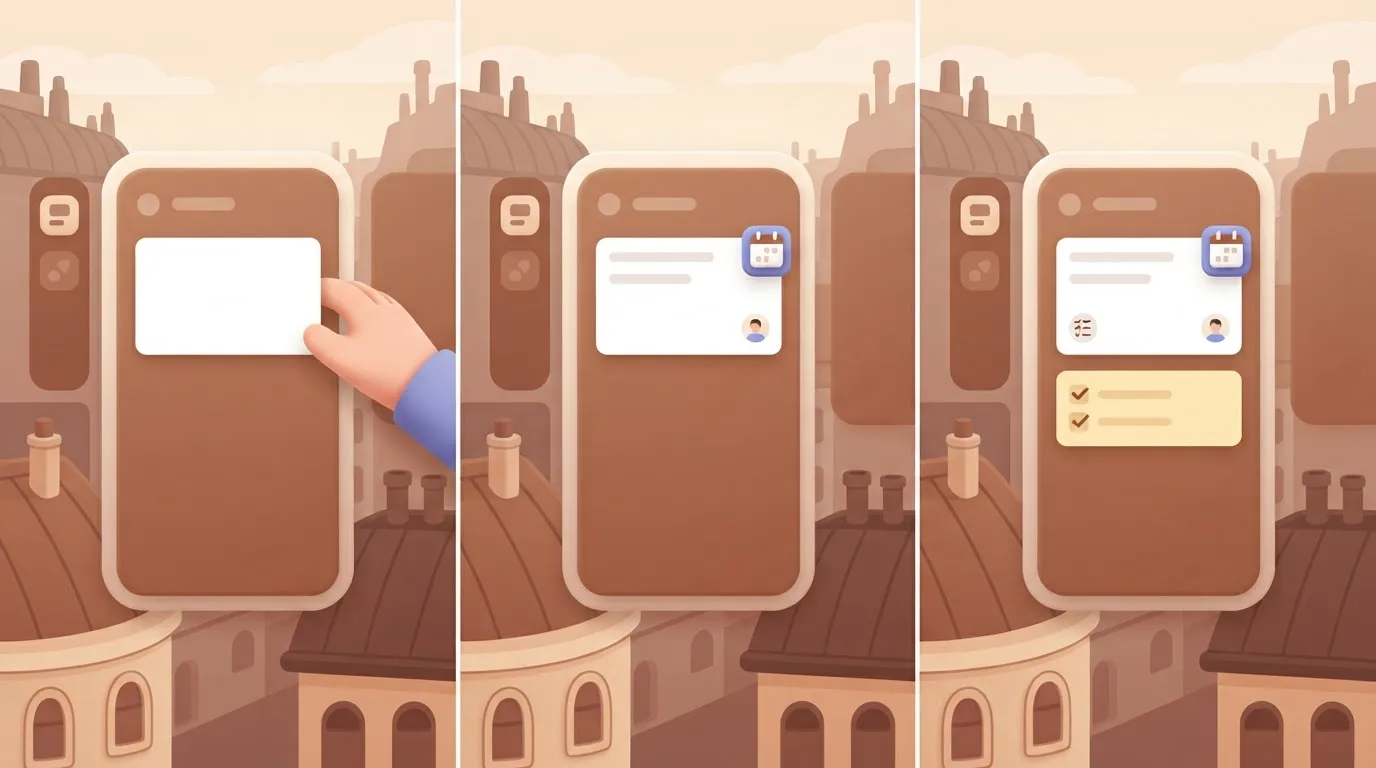 Trello card gaining a checklist and reviewer after moving lists