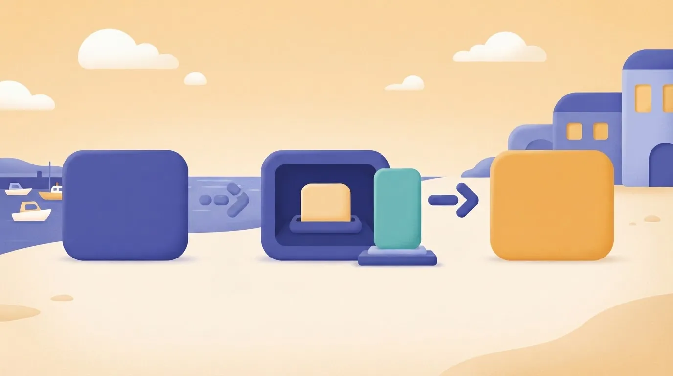 Three-step workflow with a swappable middle slot holding two model cards