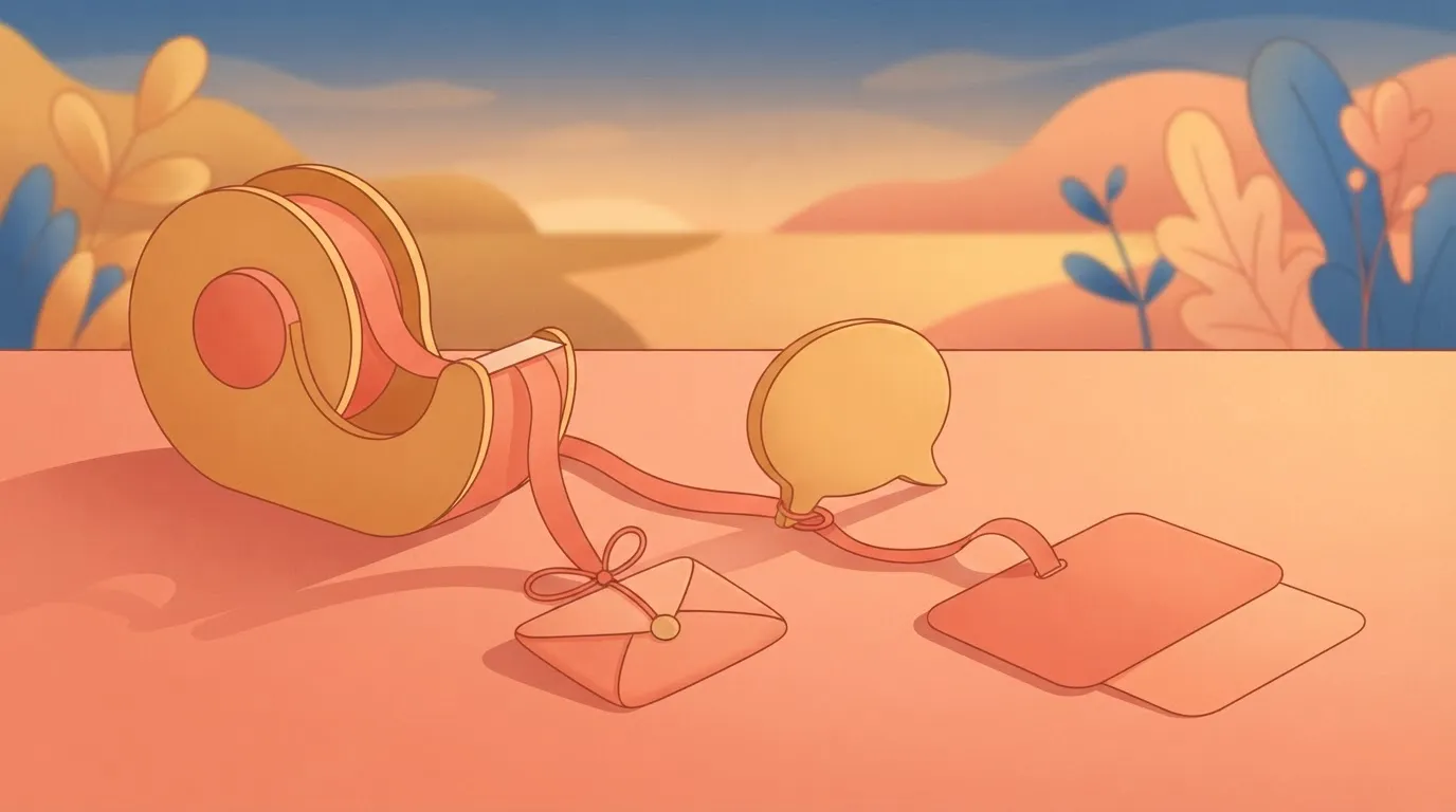 A ribbon roll cut into three lengths for three channels