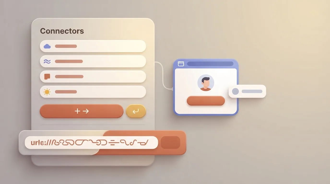 Claude Connectors settings beside a browser sign-in window