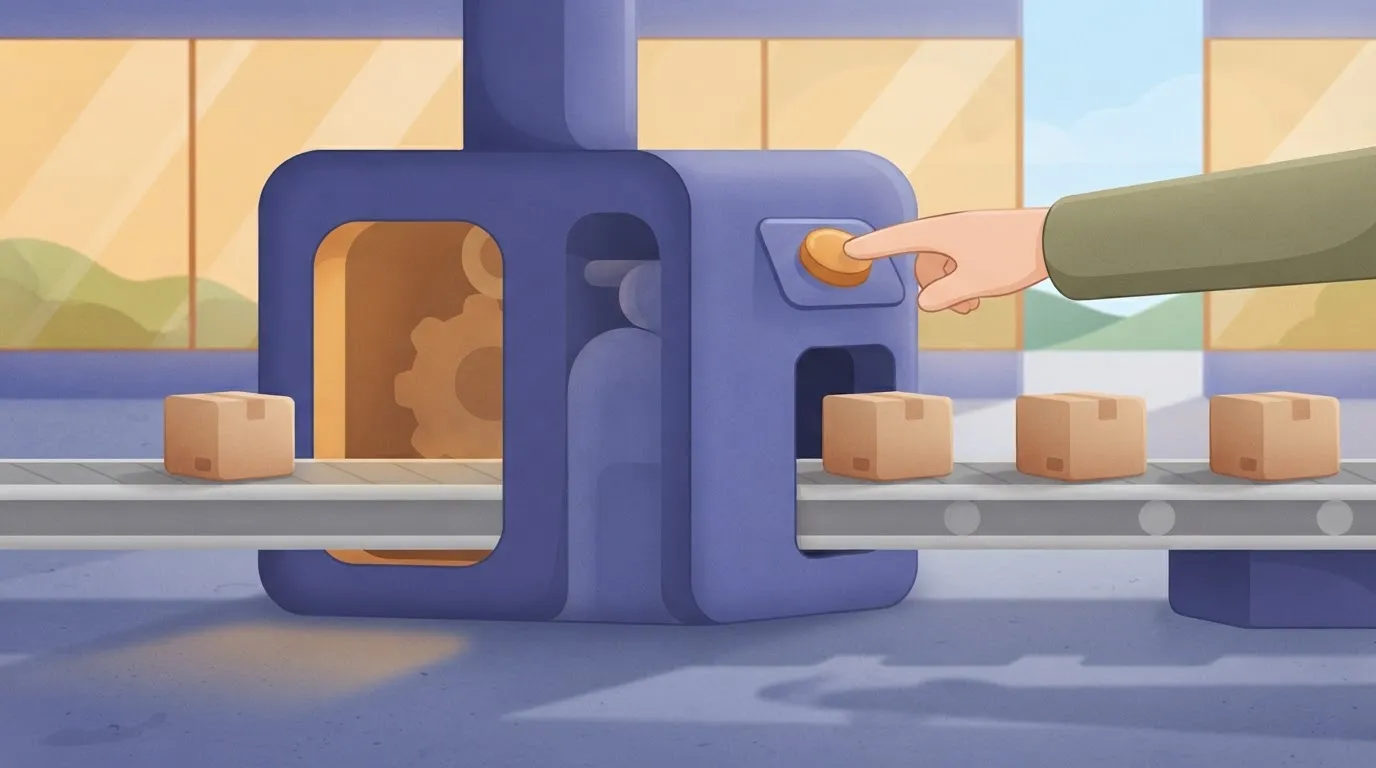 Machine turning one parcel into three