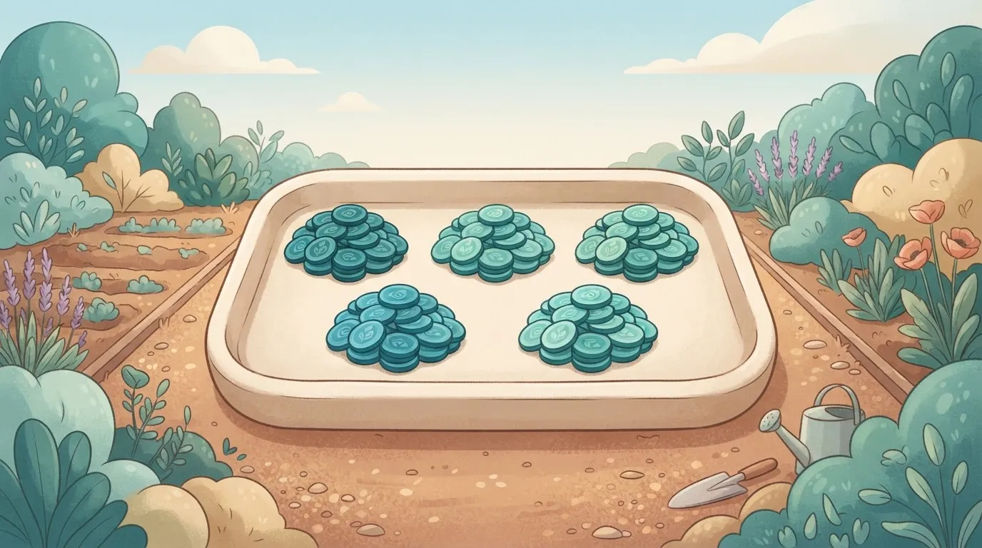 Five piles of 300 credit tokens in a tray