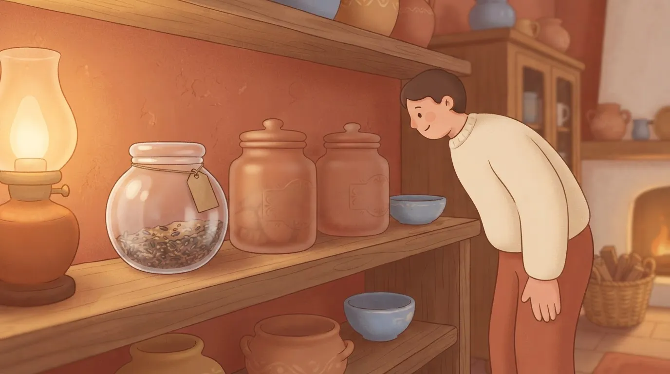 Three jars, one clear and two frosted opaque