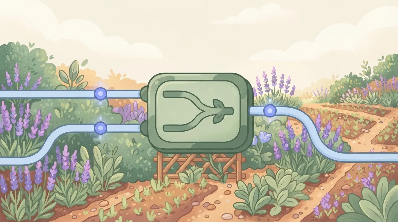 A rectangular logic gate component with two input wires coming from the left and one single output wire exiting to the…