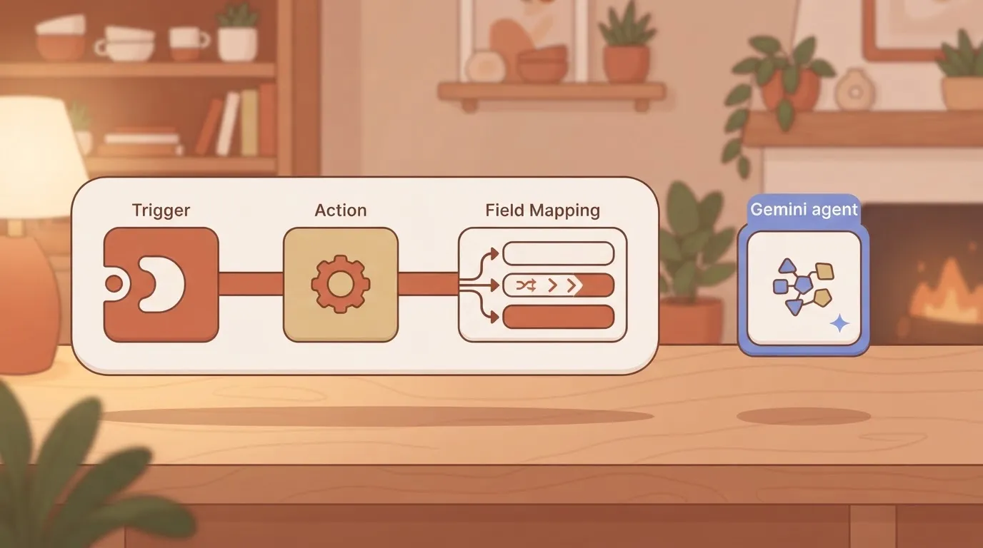 Workflow blocks with an unconnected agent box beside them
