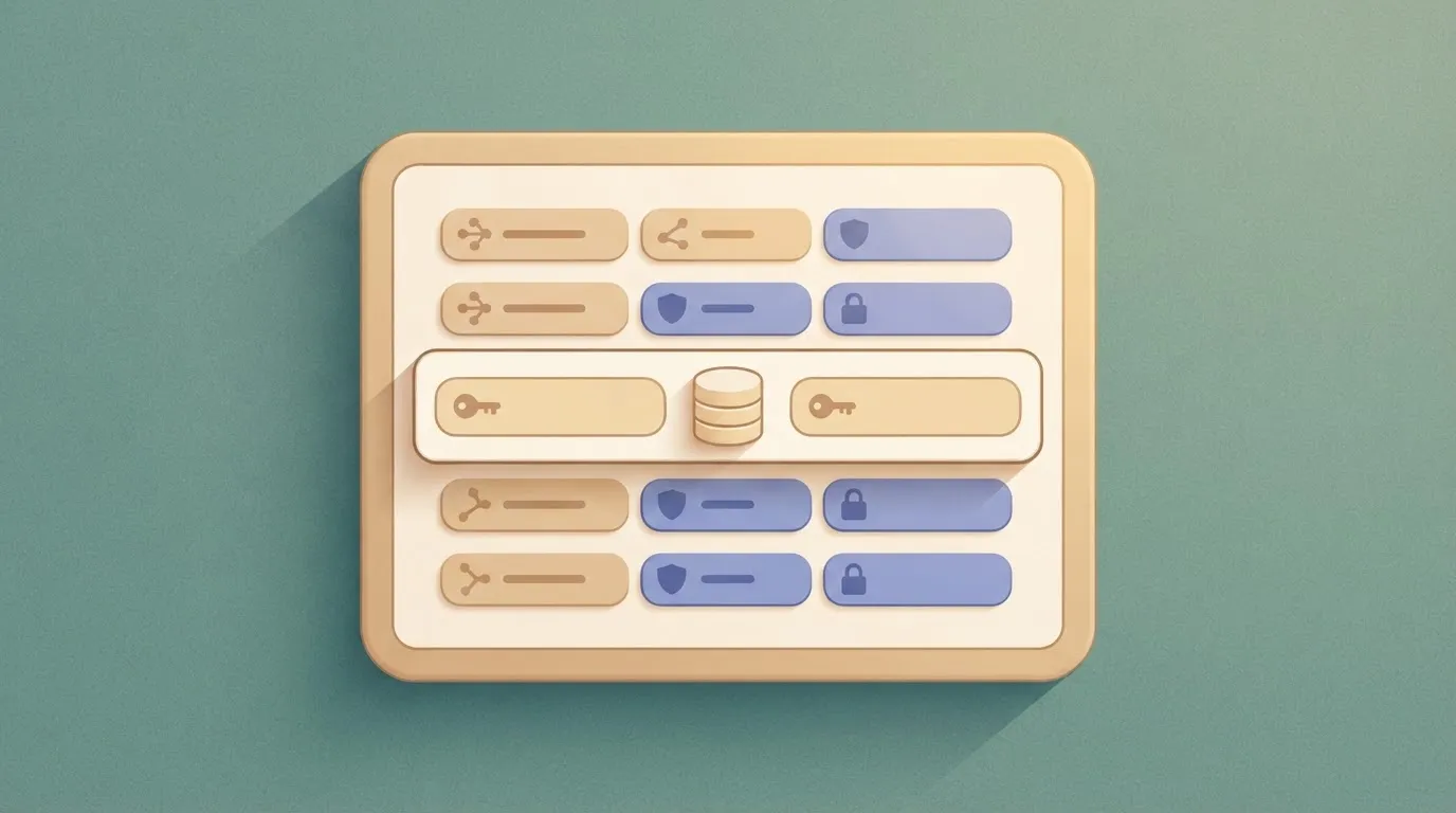 A secret manager interface showing a list of API keys and OAuth tokens, with one key highlighted as being stored in a local…