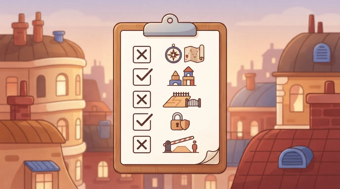Five-step SSO checklist with three crosses