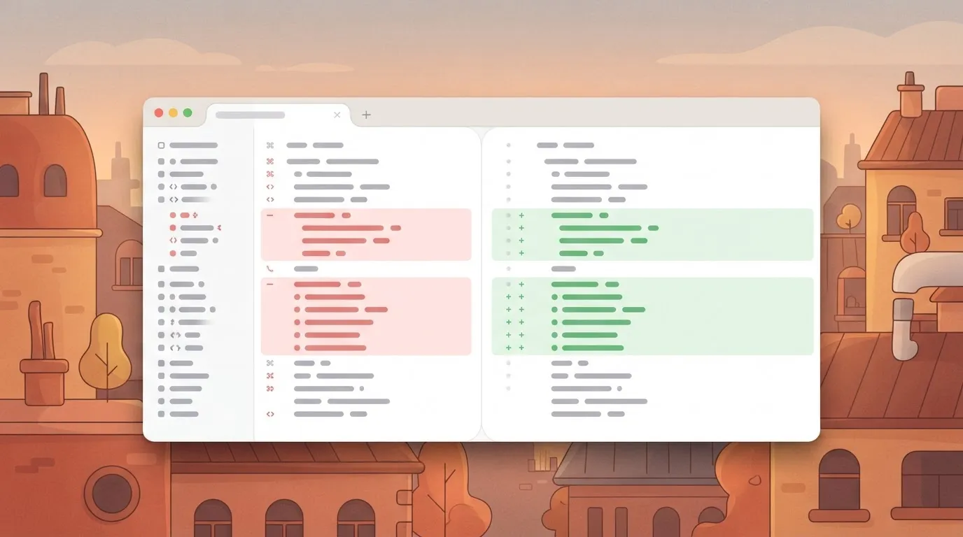 A multi-file diff view within the Cursor Composer interface, showing two code files side-by-side with highlighted blocks of…