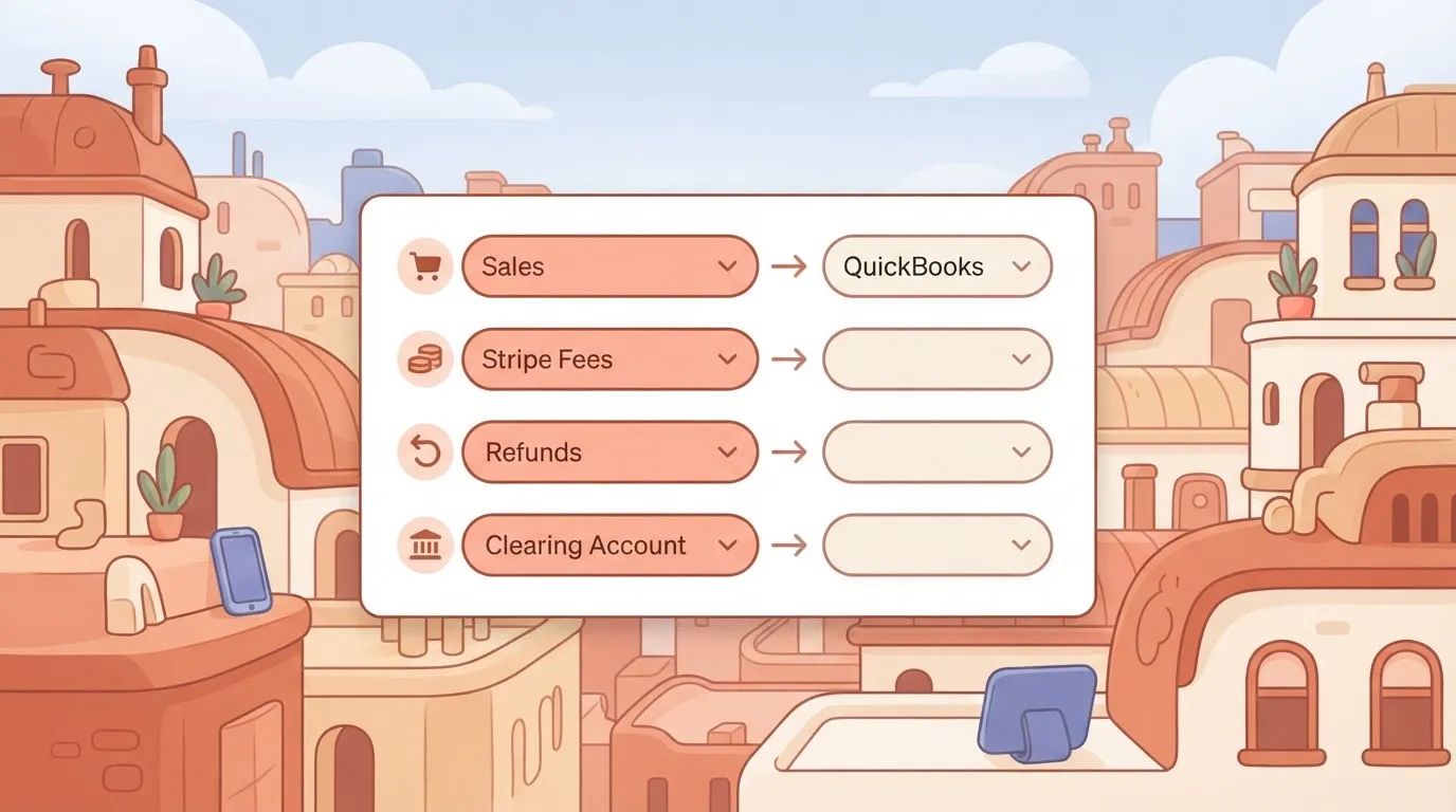 Account mapping settings screen with four rows