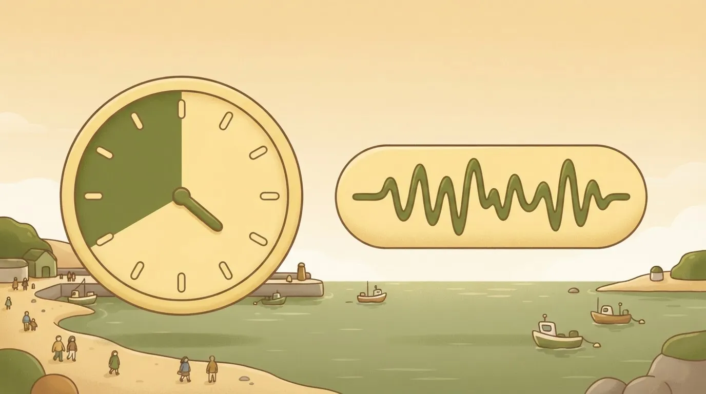 Clock with 45 minutes shaded for one interview