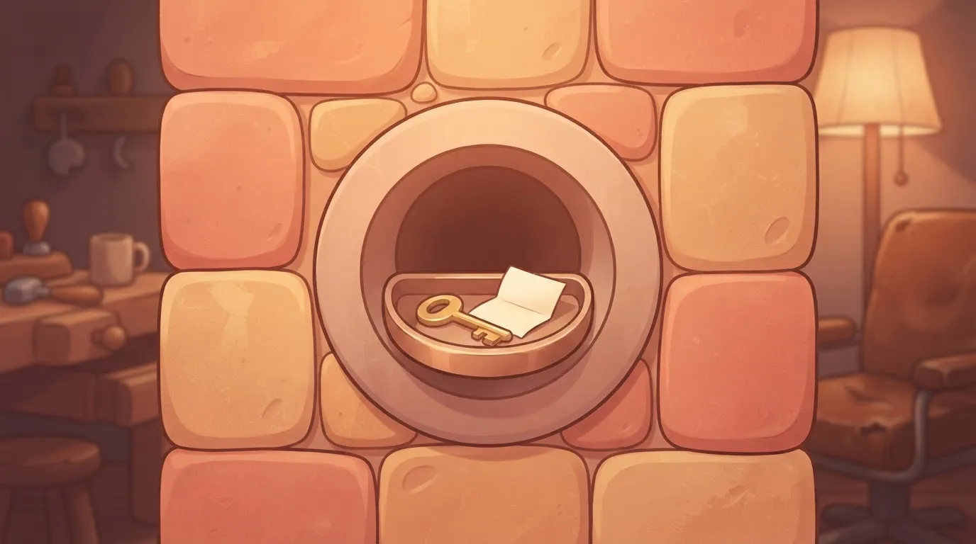 A heavy stone wall with a single, perfectly round hole bored through it.