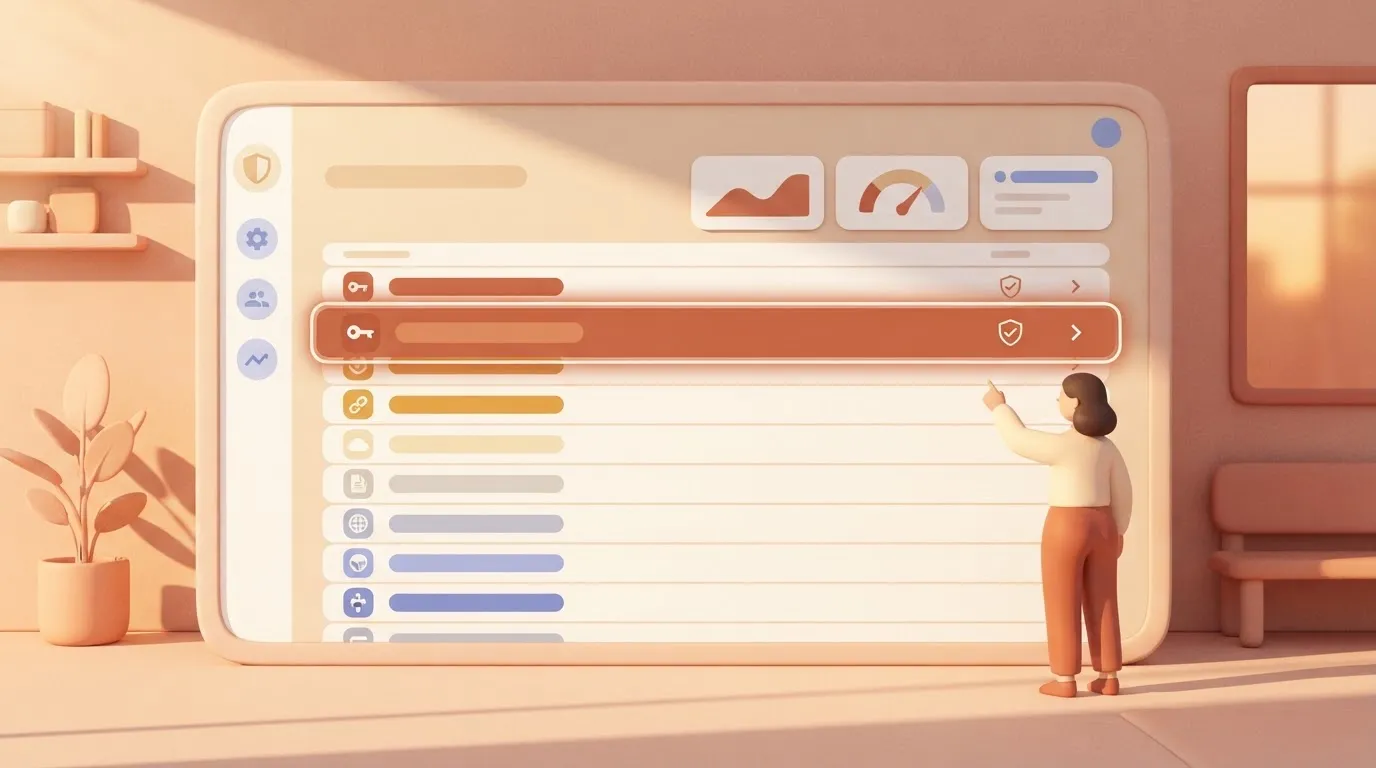 A Google security console, shown as a dashboard screen with a list of third-party app entries, where one entry is being…