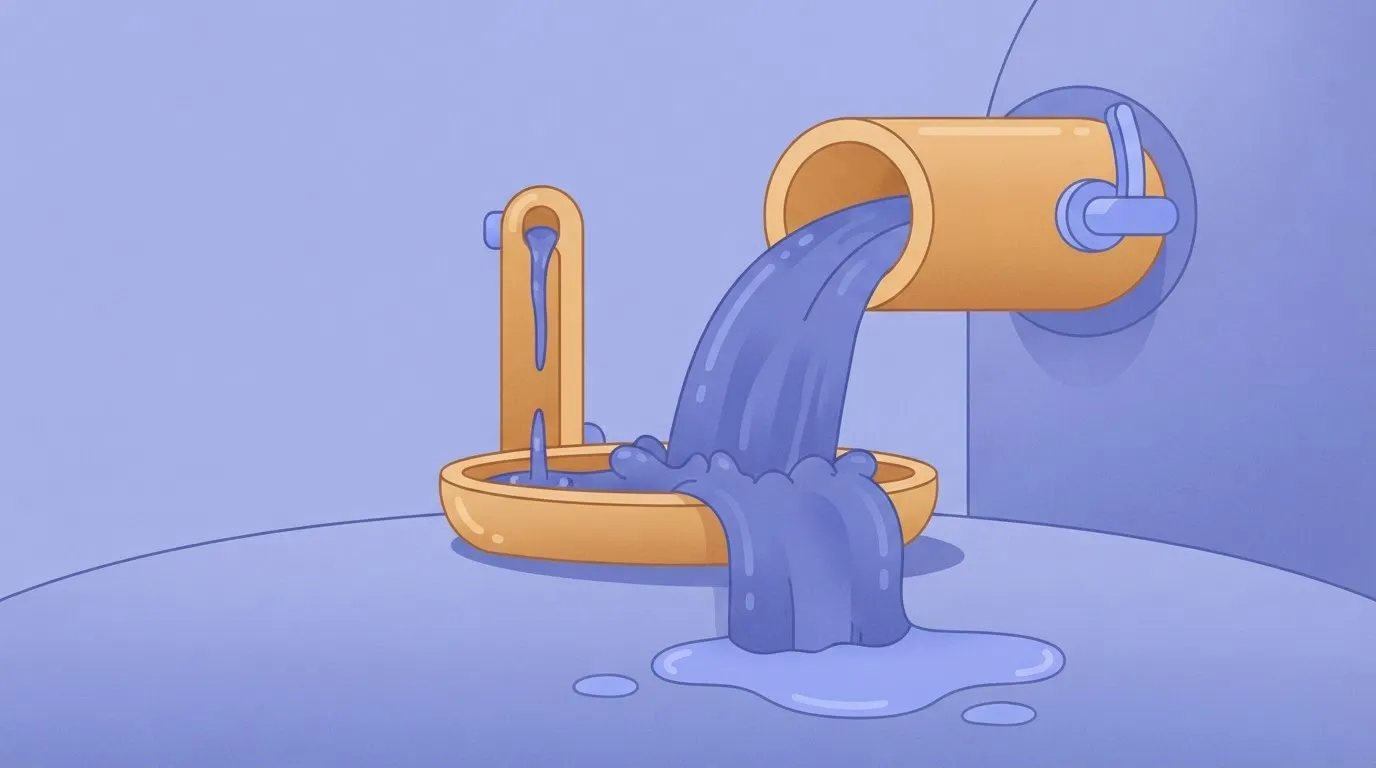 Two spouts of very different widths filling one tray