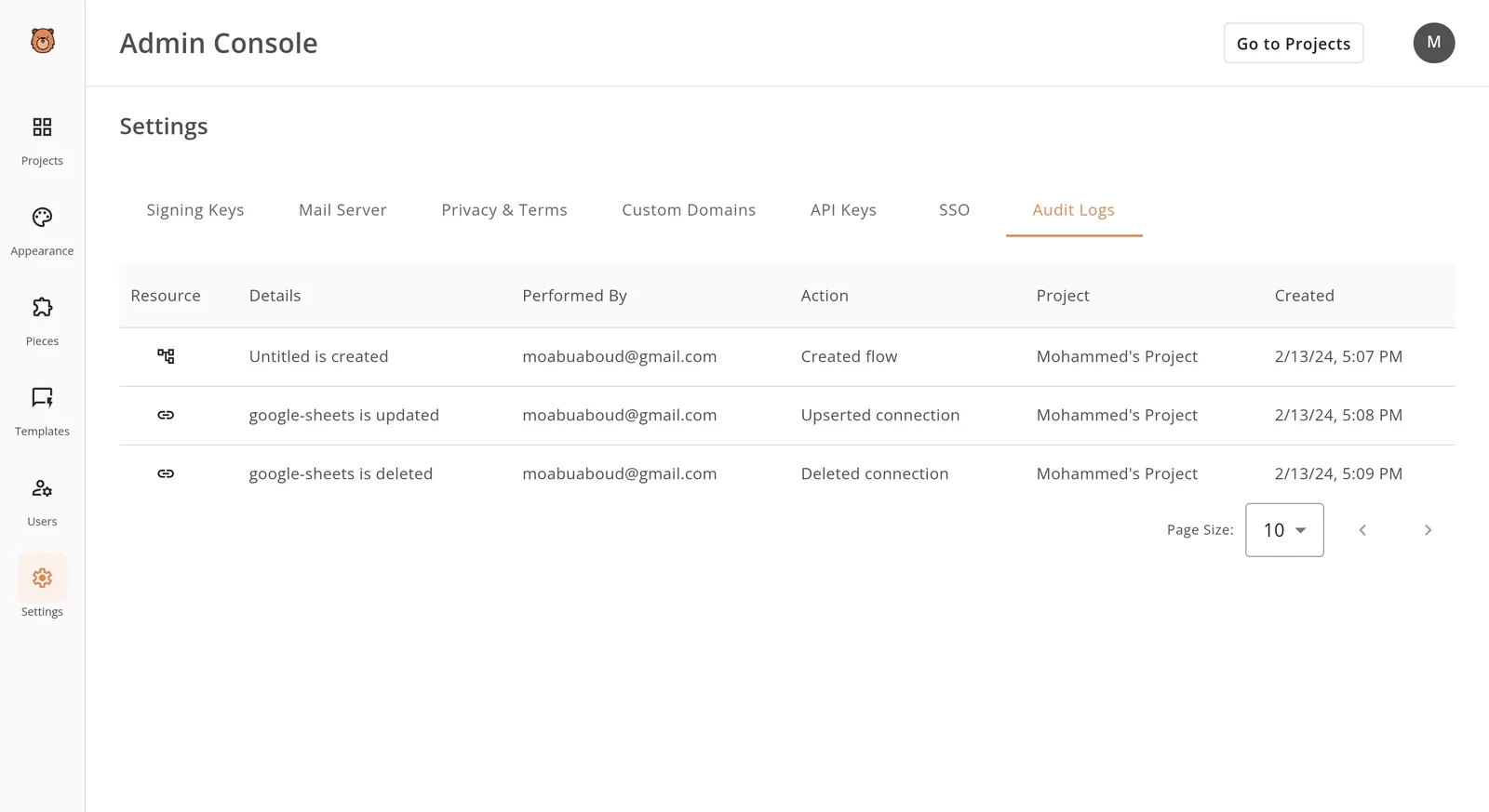 Audit Logs