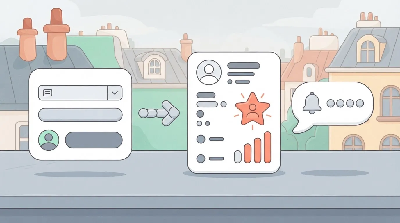 Form submission flowing to a CRM record and a Slack alert