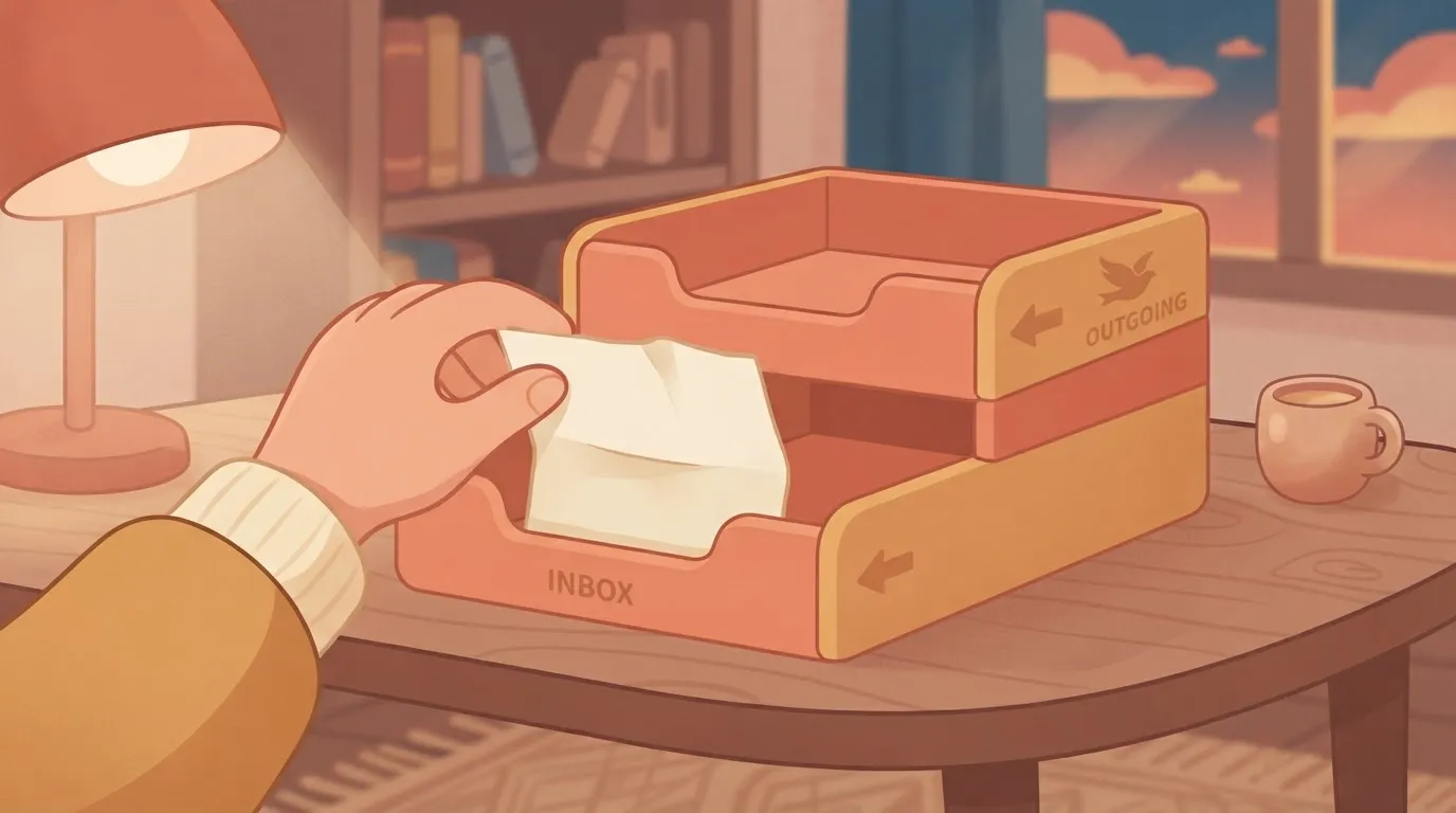 Draft in an inbox tray awaiting a person