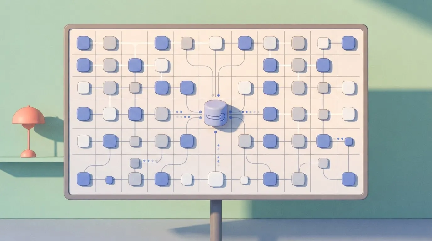 A large, flat grid layout on a screen.