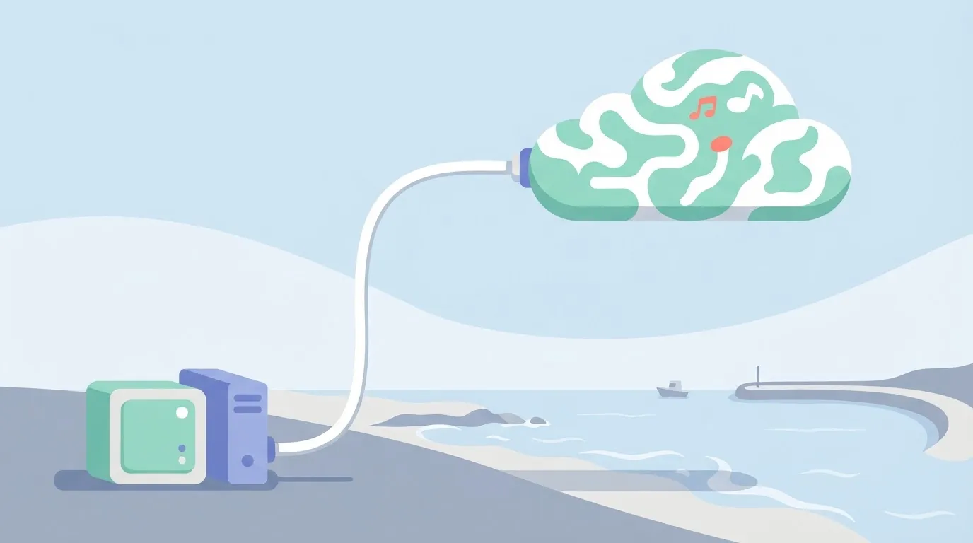 Internal server, agent box, cable to cloud