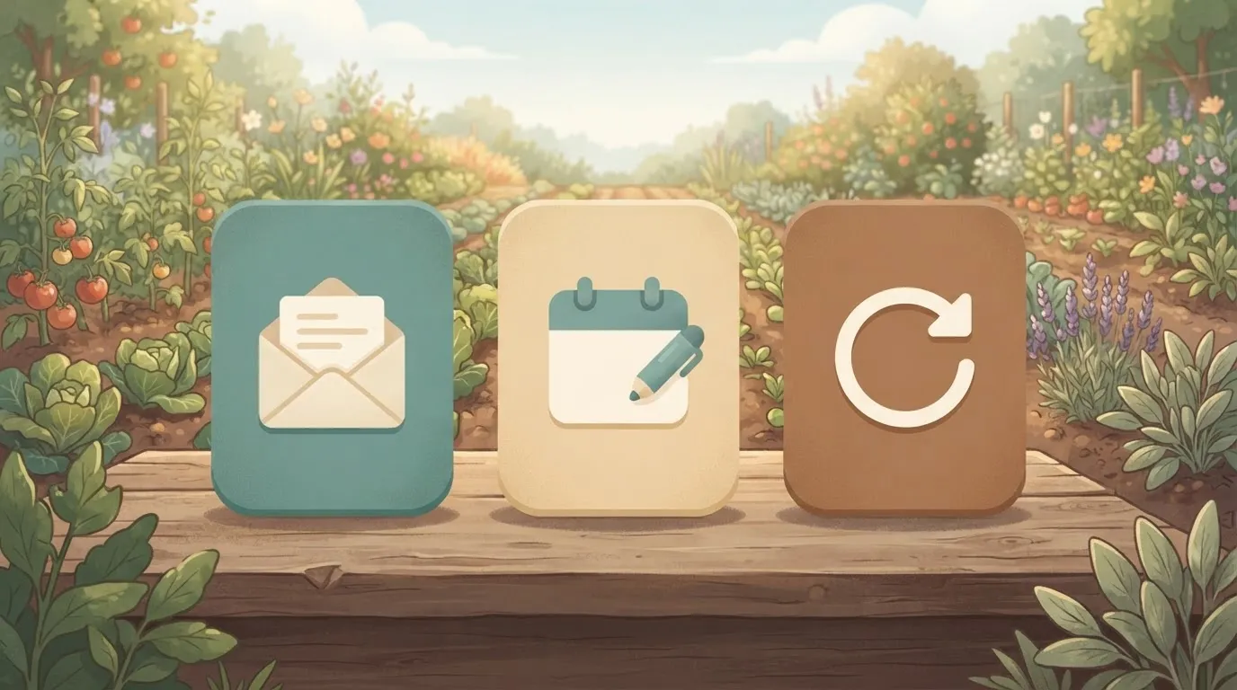 Three permission cards: mail, calendar, refresh