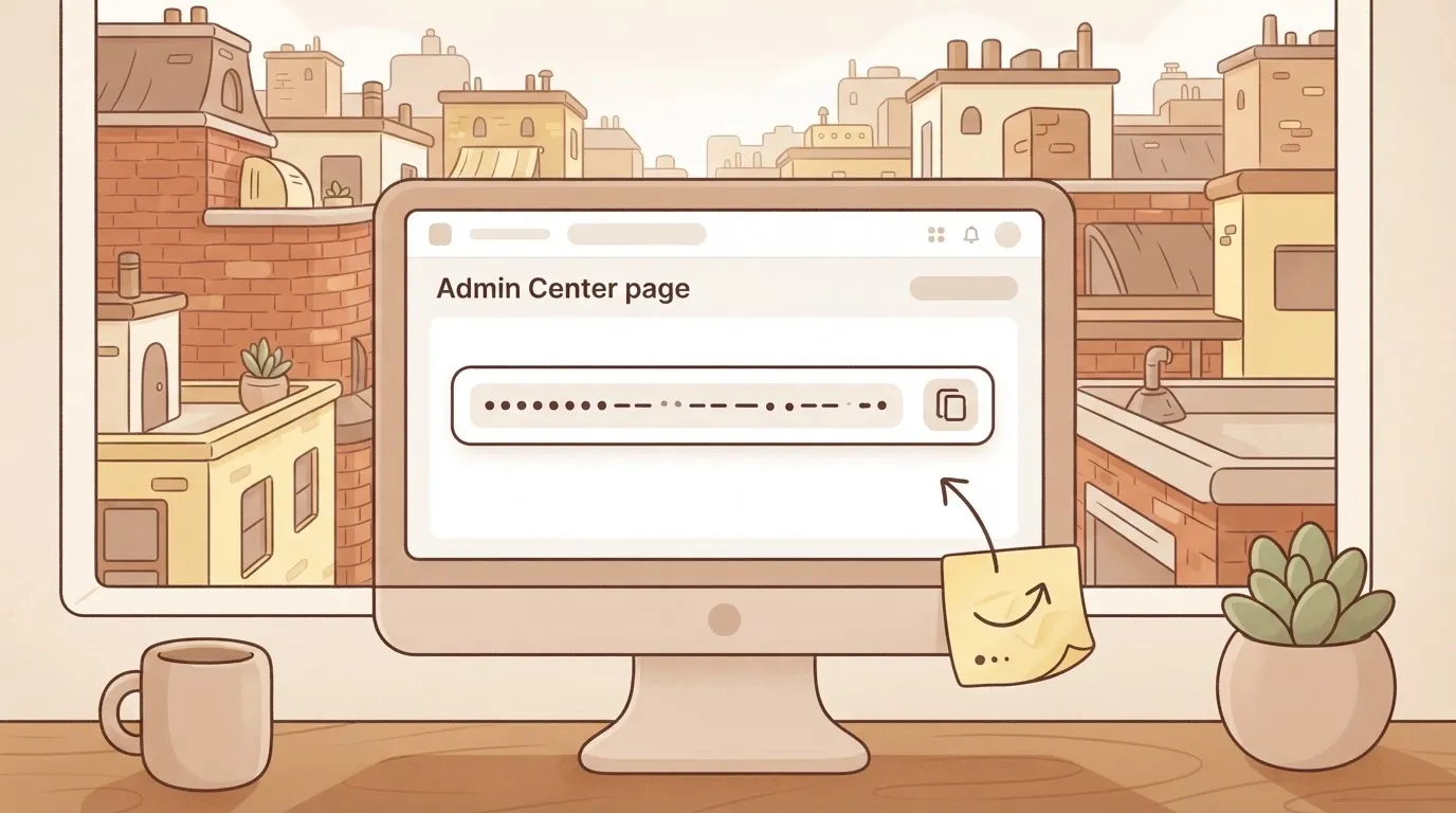 Zendesk admin page showing a newly created API token with a copy button