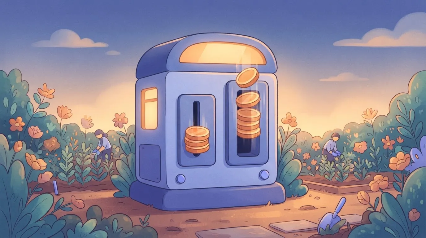 Two coin slots, one taking a short stack, one a taller stack