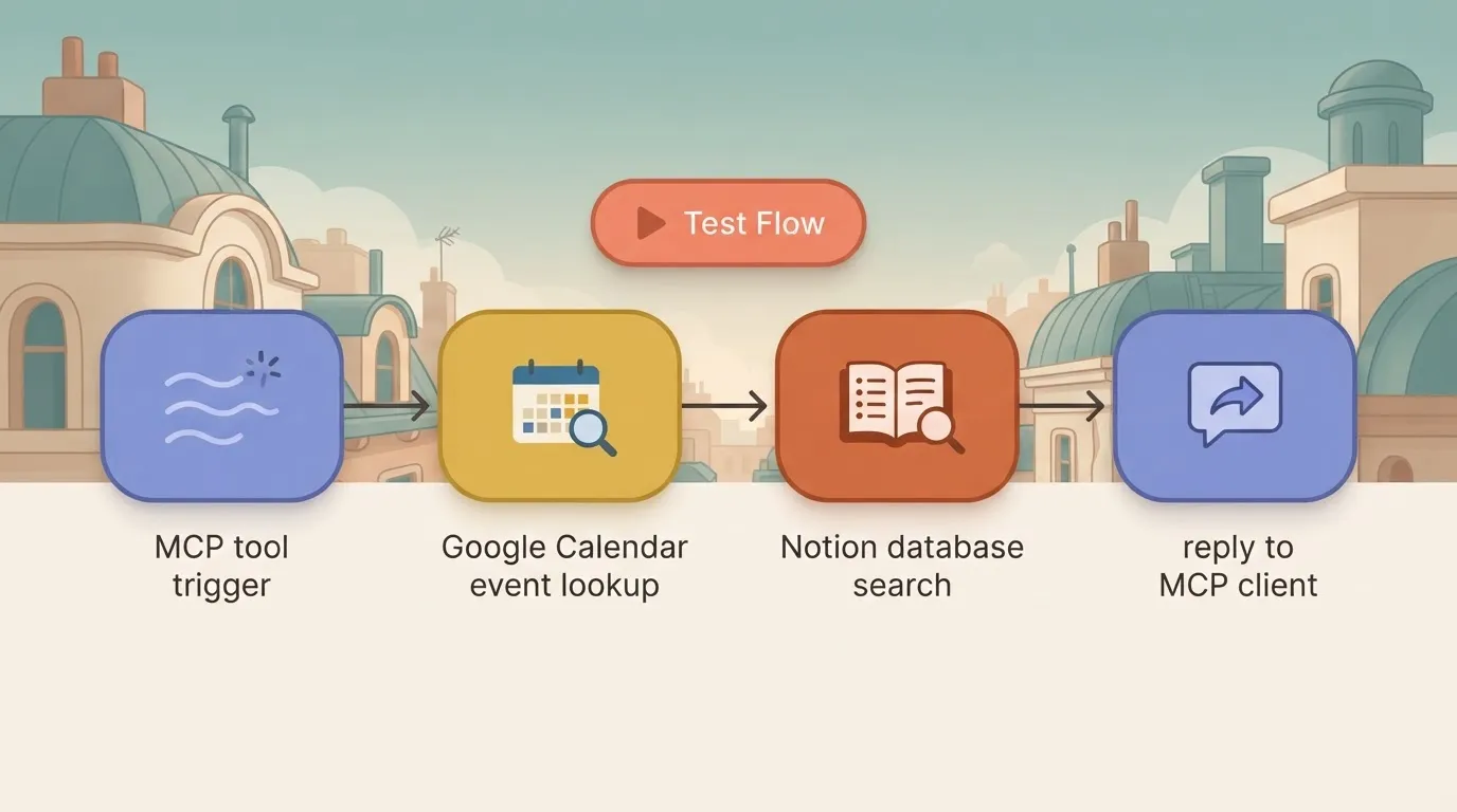 Four-step flow with Test Flow button