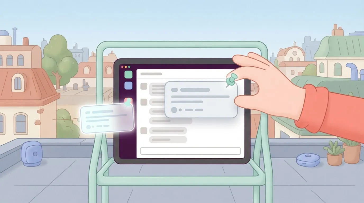 Skill card pinned in a Slack channel being copied