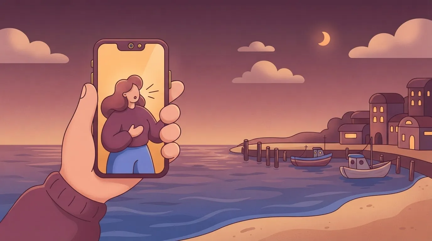 A smartphone held in a hand, its screen displaying a video of a person talking, representing a founder captured via…