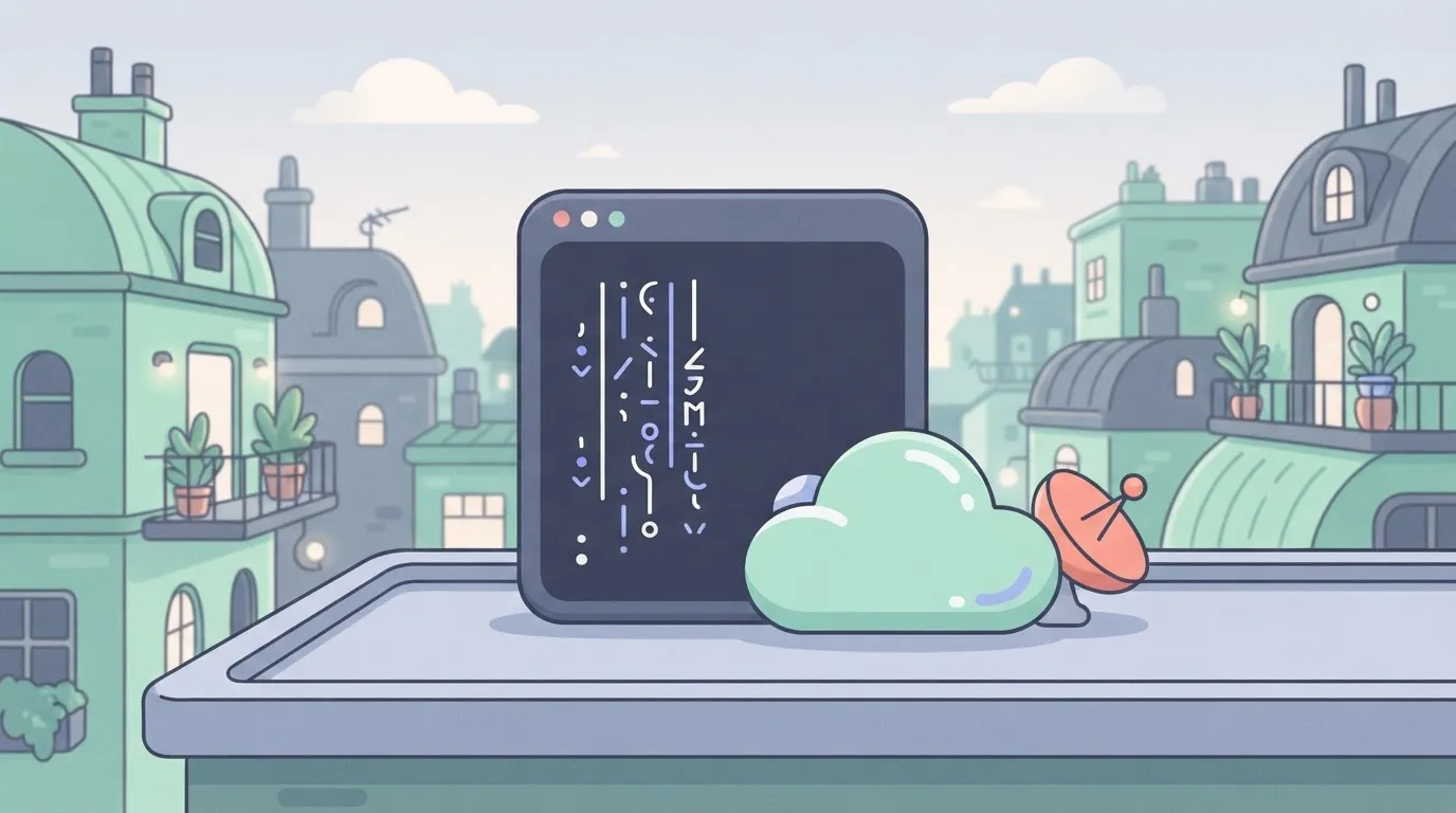 A Python environment represented by a terminal window displaying a vertical list of text scripts, positioned next to a…