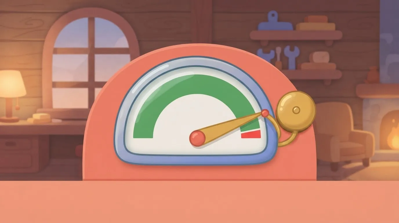 A dashboard with a single large gauge.