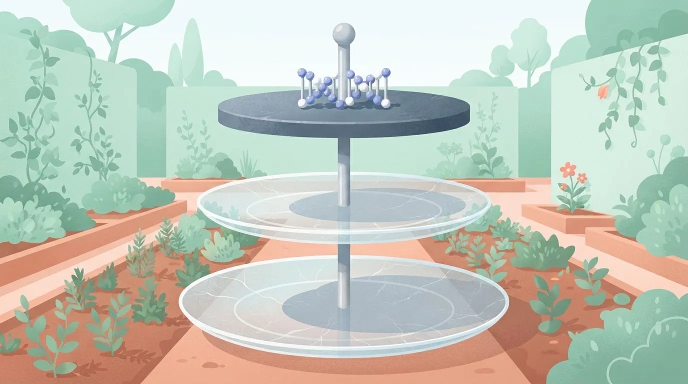 A three-tier cake stand where the top plate is made of thick, reinforced steel and the bottom two plates are made of…