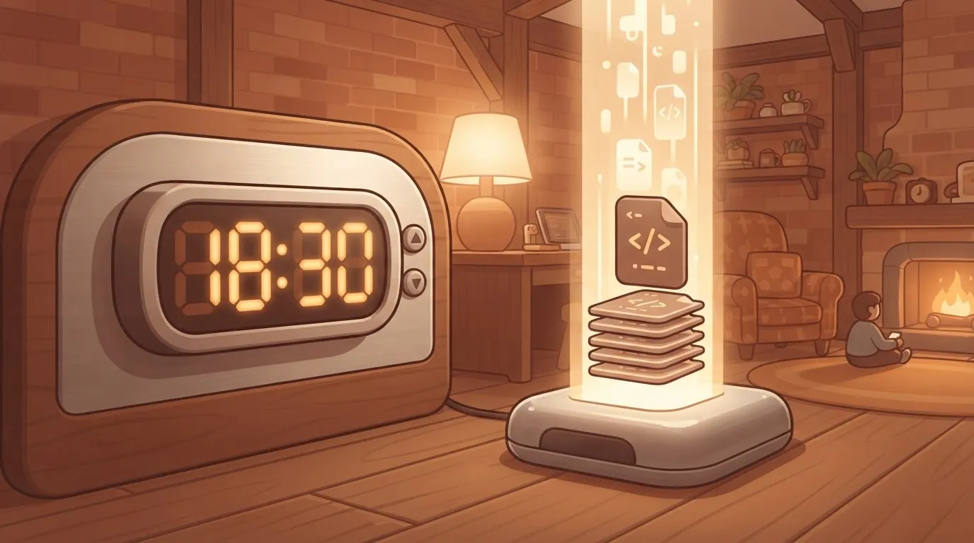 A digital timer on a dashboard displays a four-digit number of minutes.