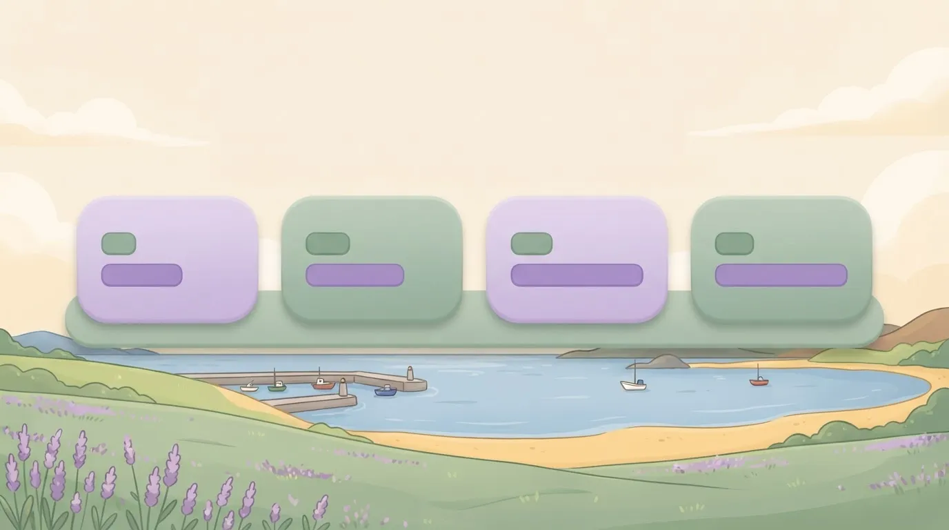 Four rate cards with paired short and long bars