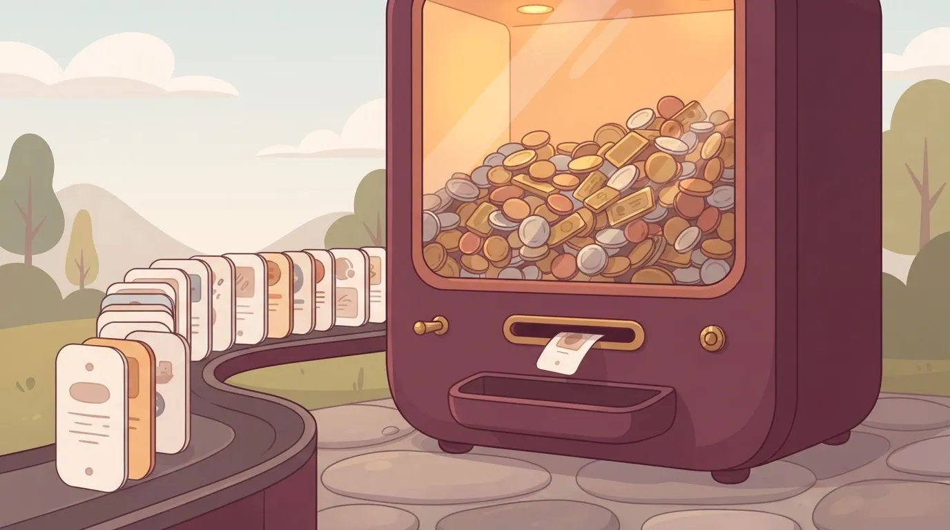 Vending machine dispensing one item at a time