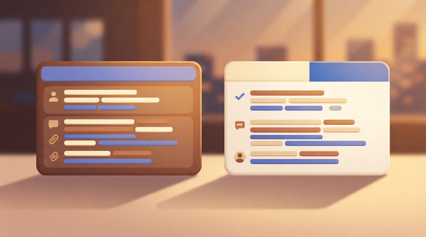 A side-by-side view of a 'Zendesk ticket' and a 'Jira issue', both represented as digital forms with matching lines of data…