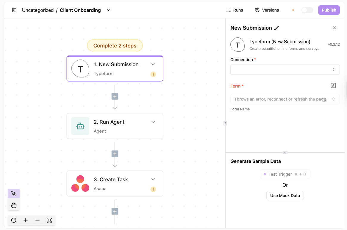 client onboarding flow