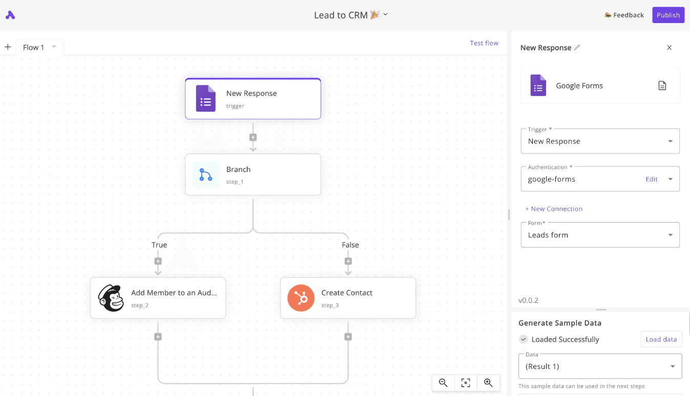 Lead to CRM in Activepieces