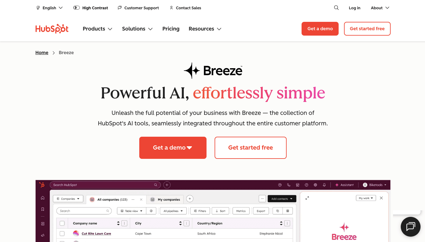 HubSpot Breeze