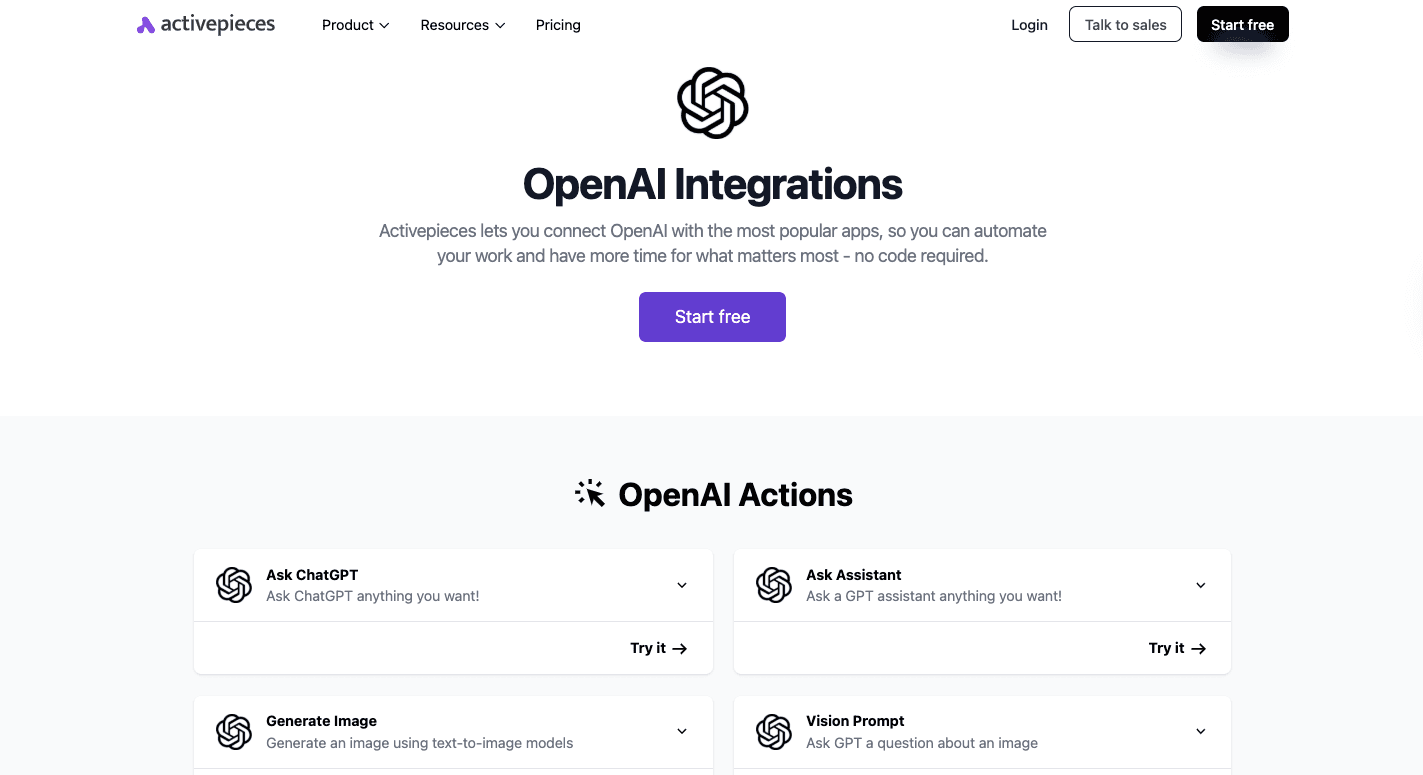 Activepieces OpenAI