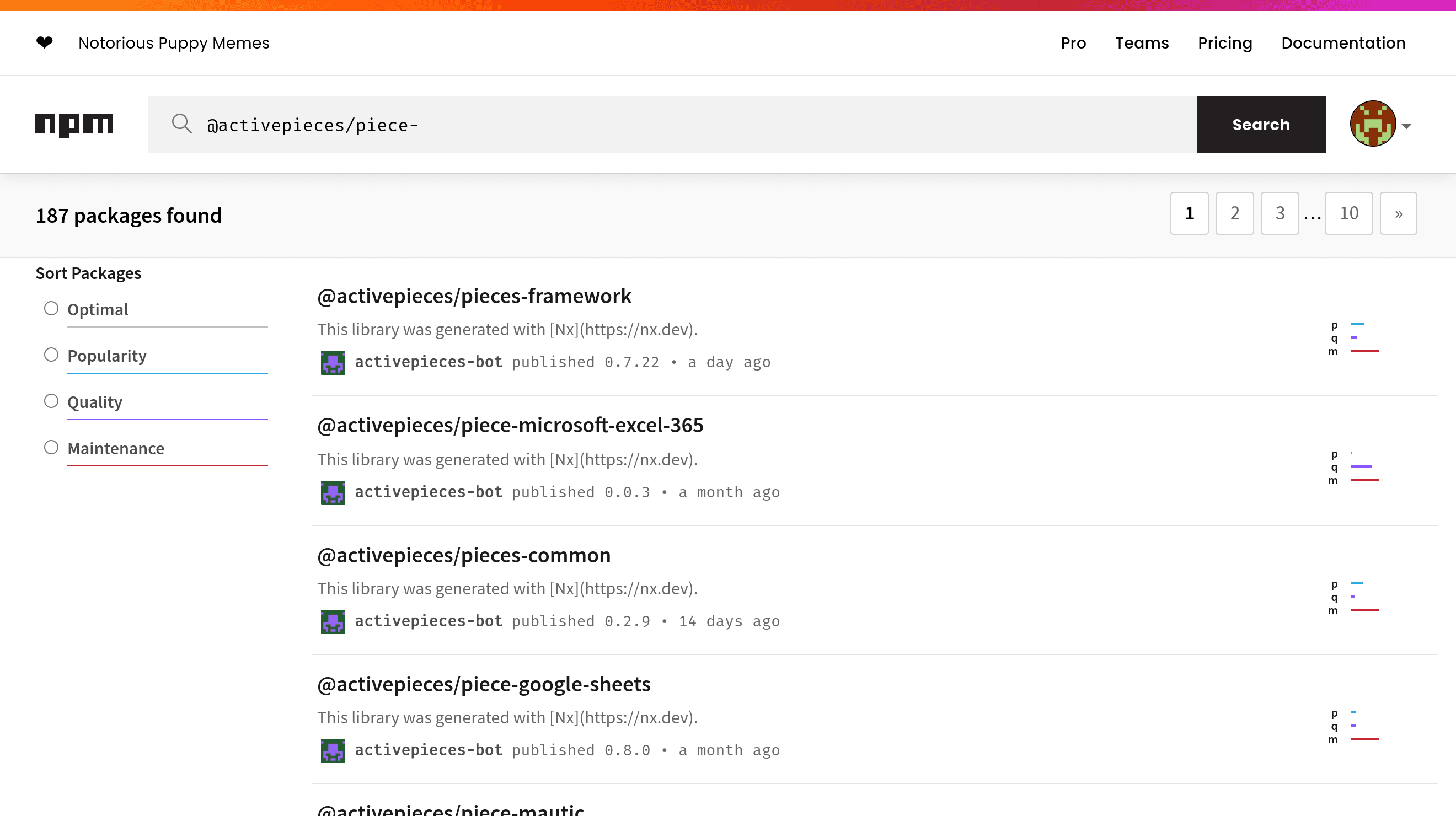 https://www.npmjs.com/search?q=%40activepieces%2Fpiece-