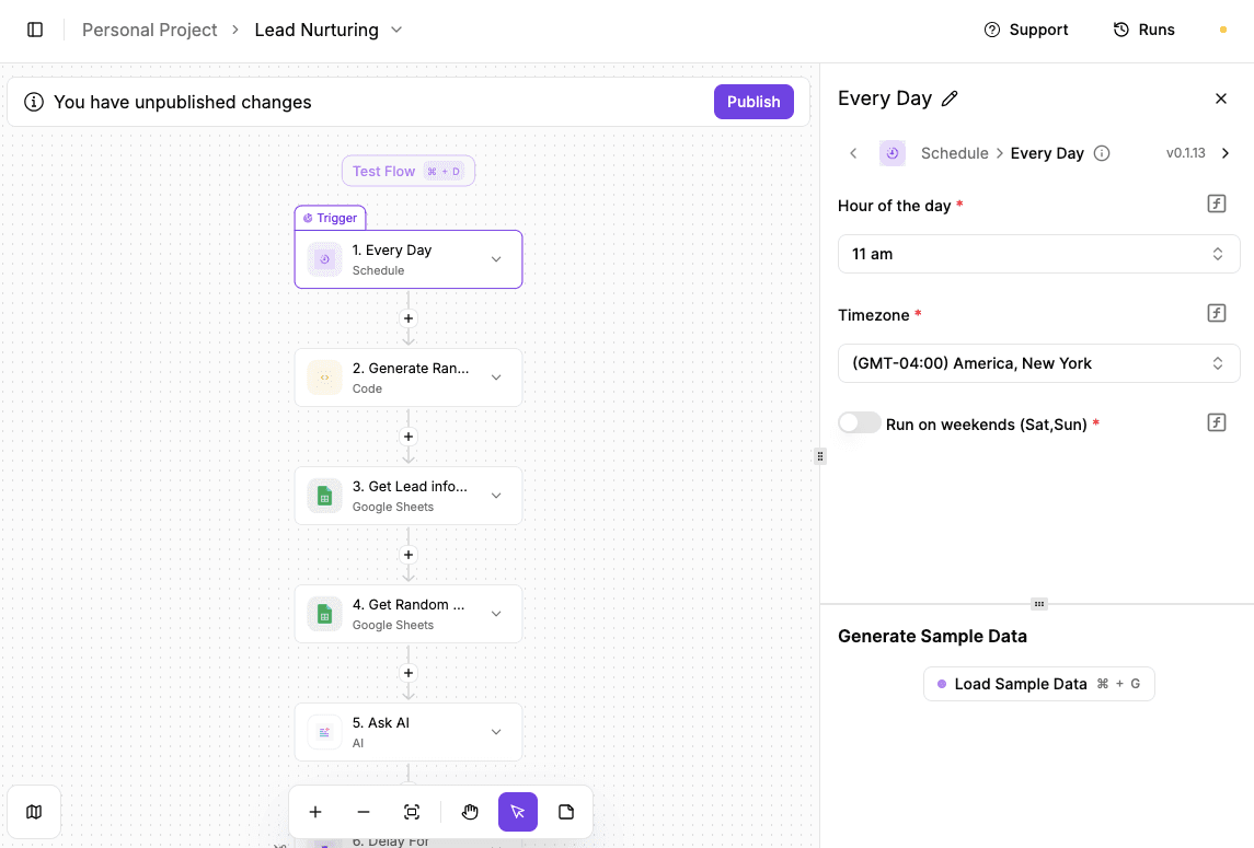 lead nurturing flow